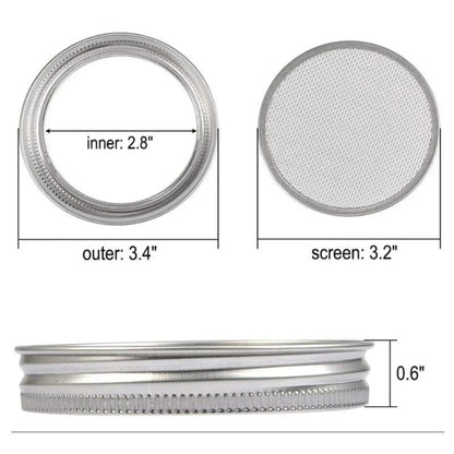 Sprouting Jar Accessories - Wide Mouth Mason Jar Strainer Lids &amp; Adjustable Stands Sprout Set