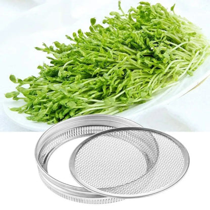 Sprouting Jar Accessories - Wide Mouth Mason Jar Strainer Lids &amp; Adjustable Stands Sprout Set