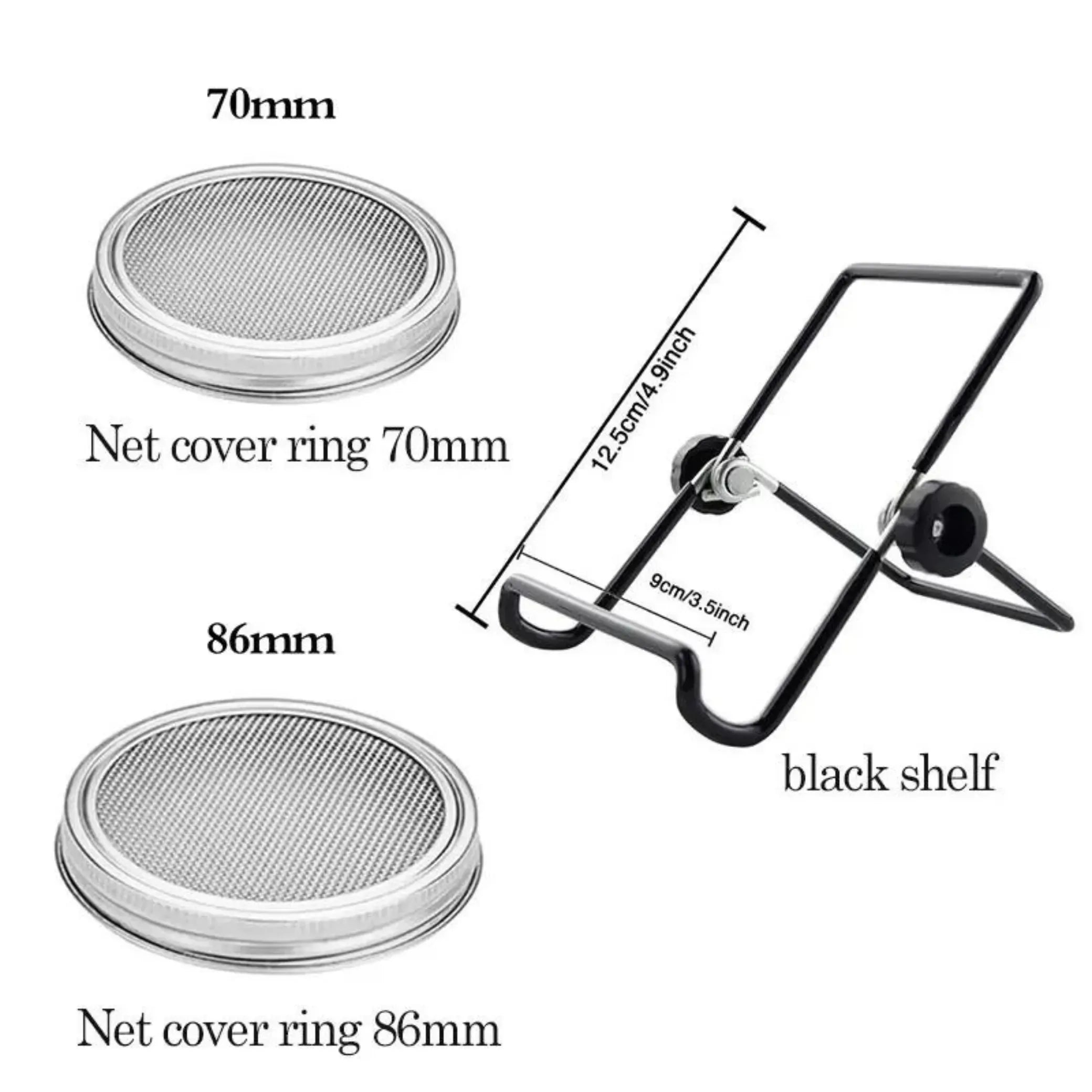 Sprouting Jar Accessories - Wide Mouth Mason Jar Strainer Lids &amp; Adjustable Stands Sprout Set