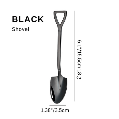 Stainless Steel Coffee Spoon,  Shovel or Spade Black Type A Spoons