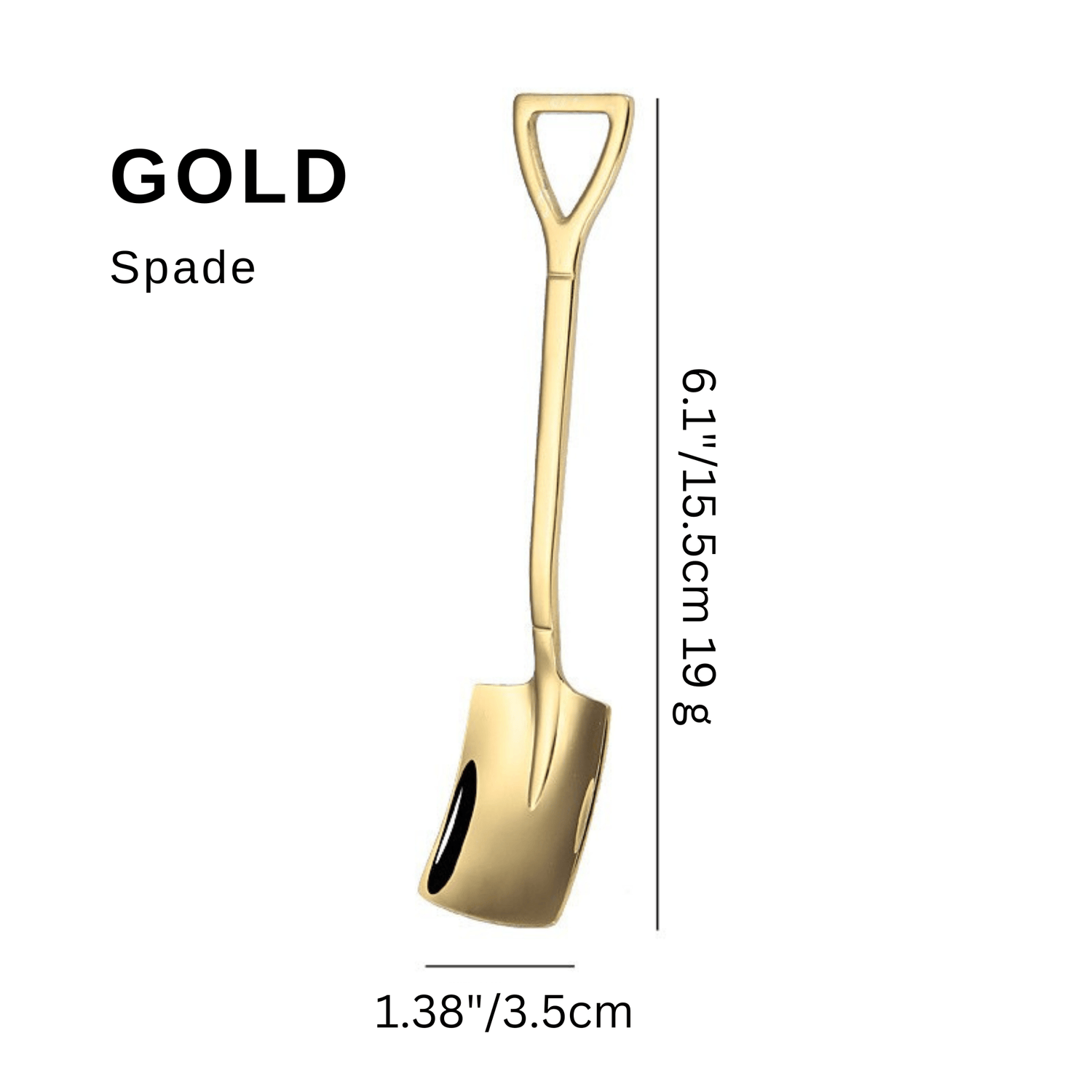 Stainless Steel Coffee Spoon,  Shovel or Spade Gold Type B Spoons