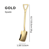 Stainless Steel Coffee Spoon,  Shovel or Spade Gold Type B Spoons