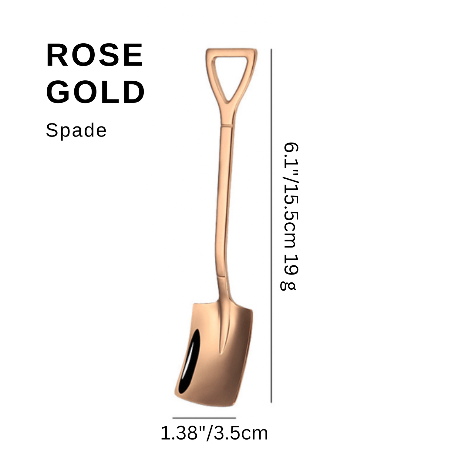 Stainless Steel Coffee Spoon,  Shovel or Spade Rose gold Type B Spoons