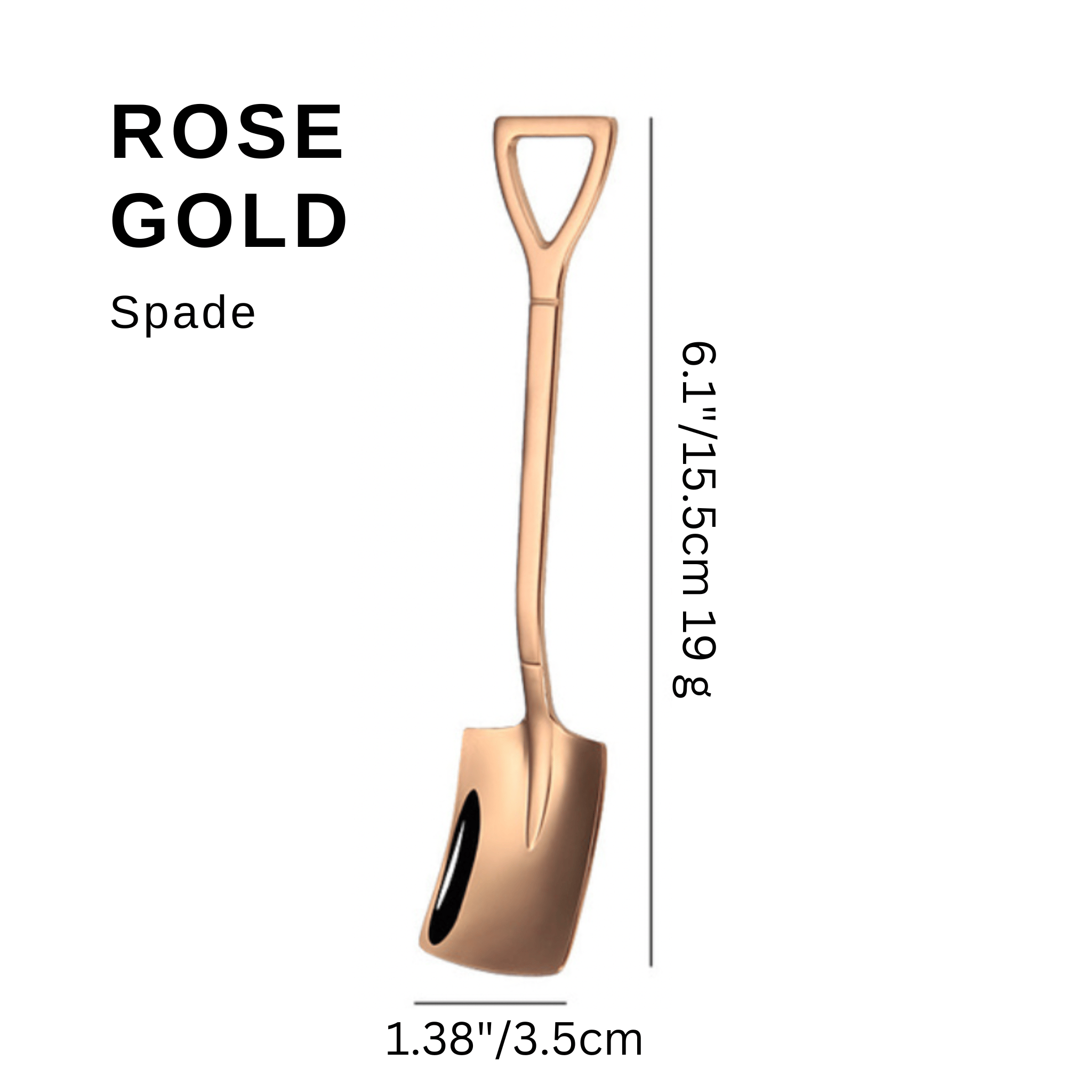 Stainless Steel Coffee Spoon,  Shovel or Spade Rose gold Type B Spoons