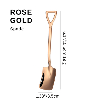Stainless Steel Coffee Spoon,  Shovel or Spade Rose gold Type B Spoons