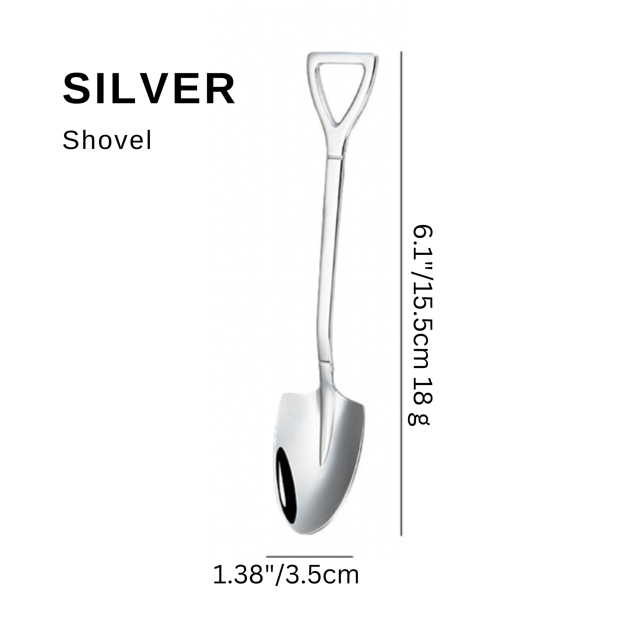 Stainless Steel Coffee Spoon,  Shovel or Spade Silver Type A Spoons