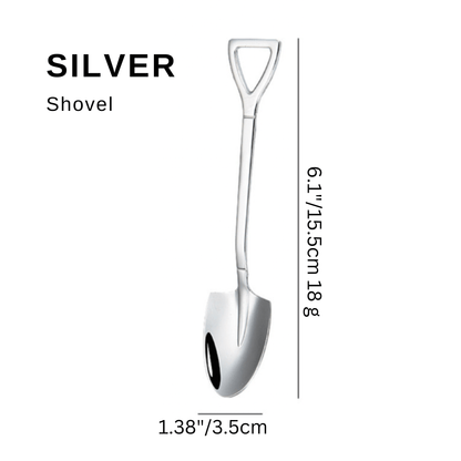Stainless Steel Coffee Spoon,  Shovel or Spade Silver Type A Spoons