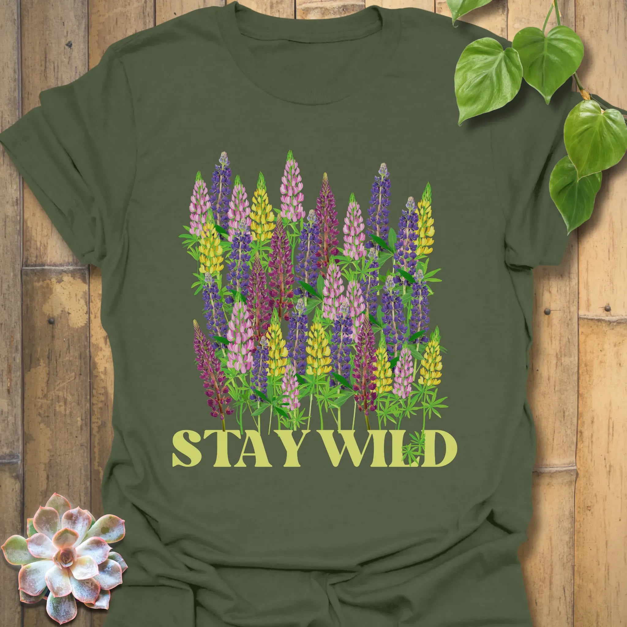 Stay Wild T-shirt Military Green / S T-Shirt