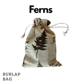 Storage Bag - Drawstring, Burlap  - Perfect for Everyday Use - Fern Face masks