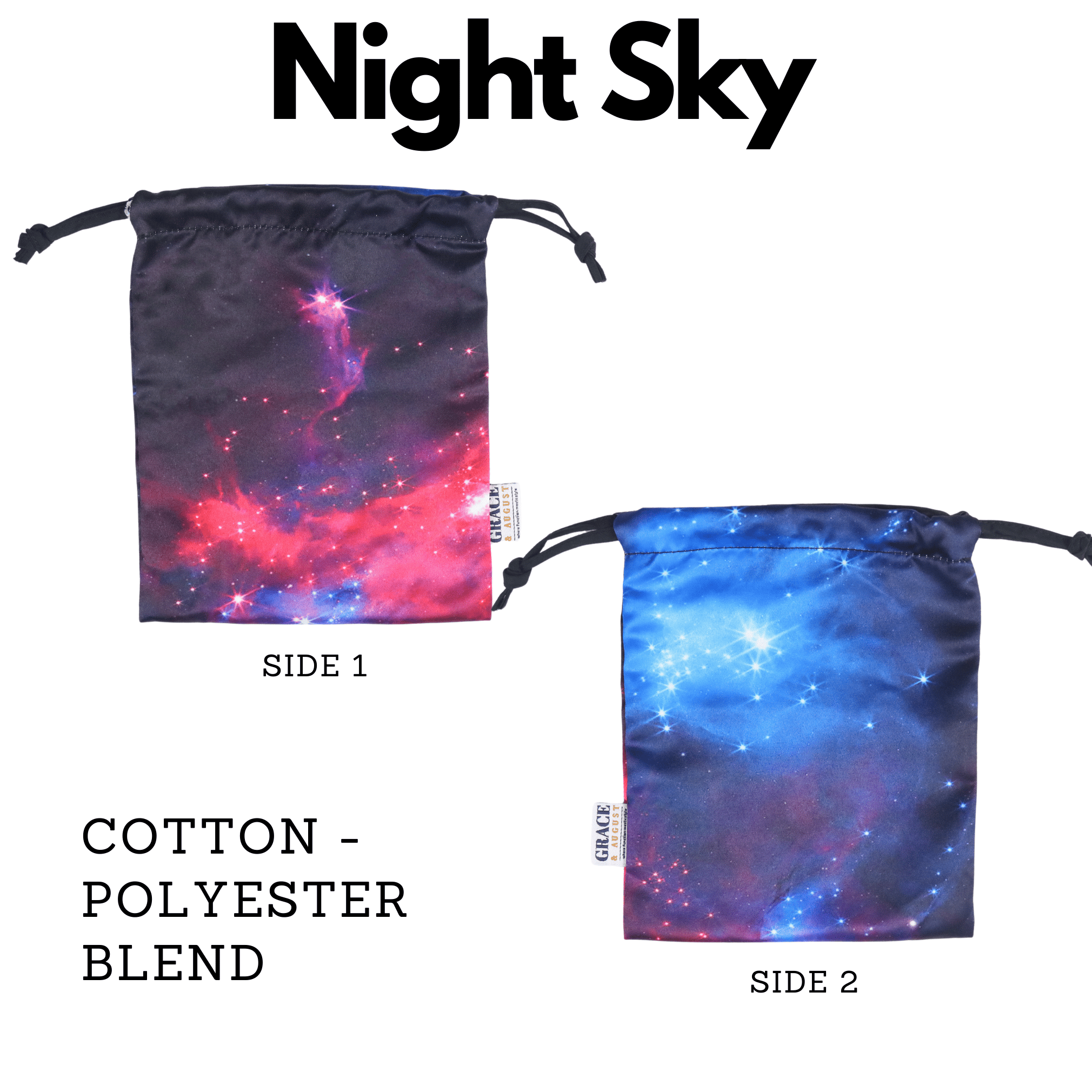 Storage Bag, Drawstring, small- Perfect for Everyday Use - Night Sky Face masks