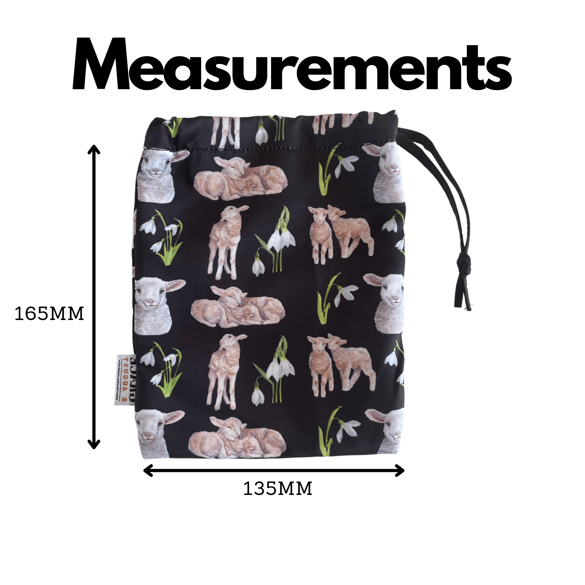 Storage Bag, Small Drawstring - Perfect for Everyday Use - Field of Lambs Face masks