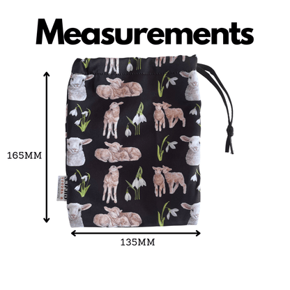 Storage Bag, Small Drawstring - Perfect for Everyday Use - Field of Lambs Face masks