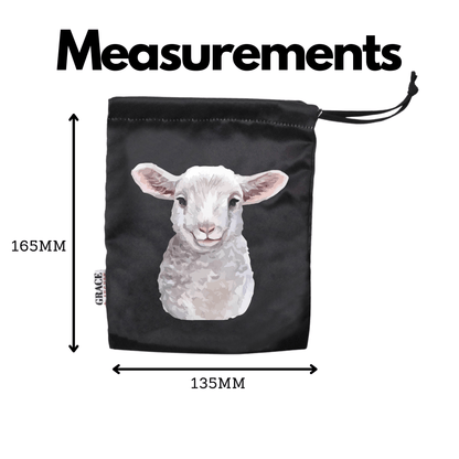 Storage Bag, Small Drawstring - Perfect for Everyday Use - Lamb design Face masks
