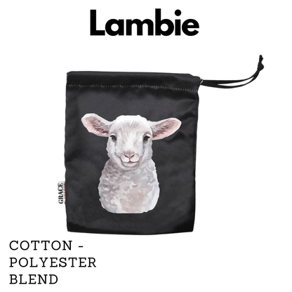 Storage Bag, Small Drawstring - Perfect for Everyday Use - Lamb design Face masks