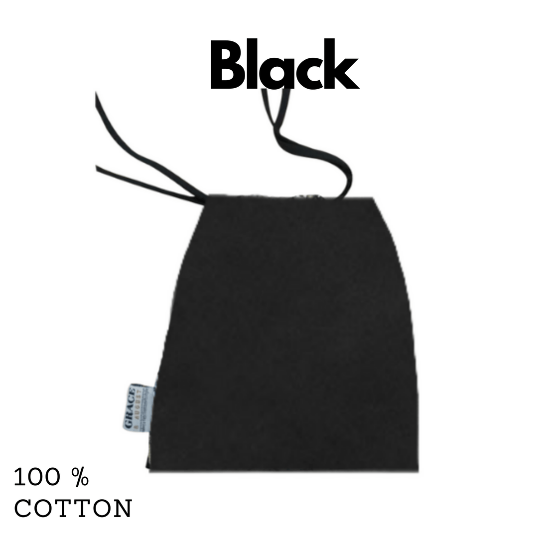 Storage Bag - Versatile Cotton Small Drawstring  Bag - Perfect for Everyday Use - Black Face masks
