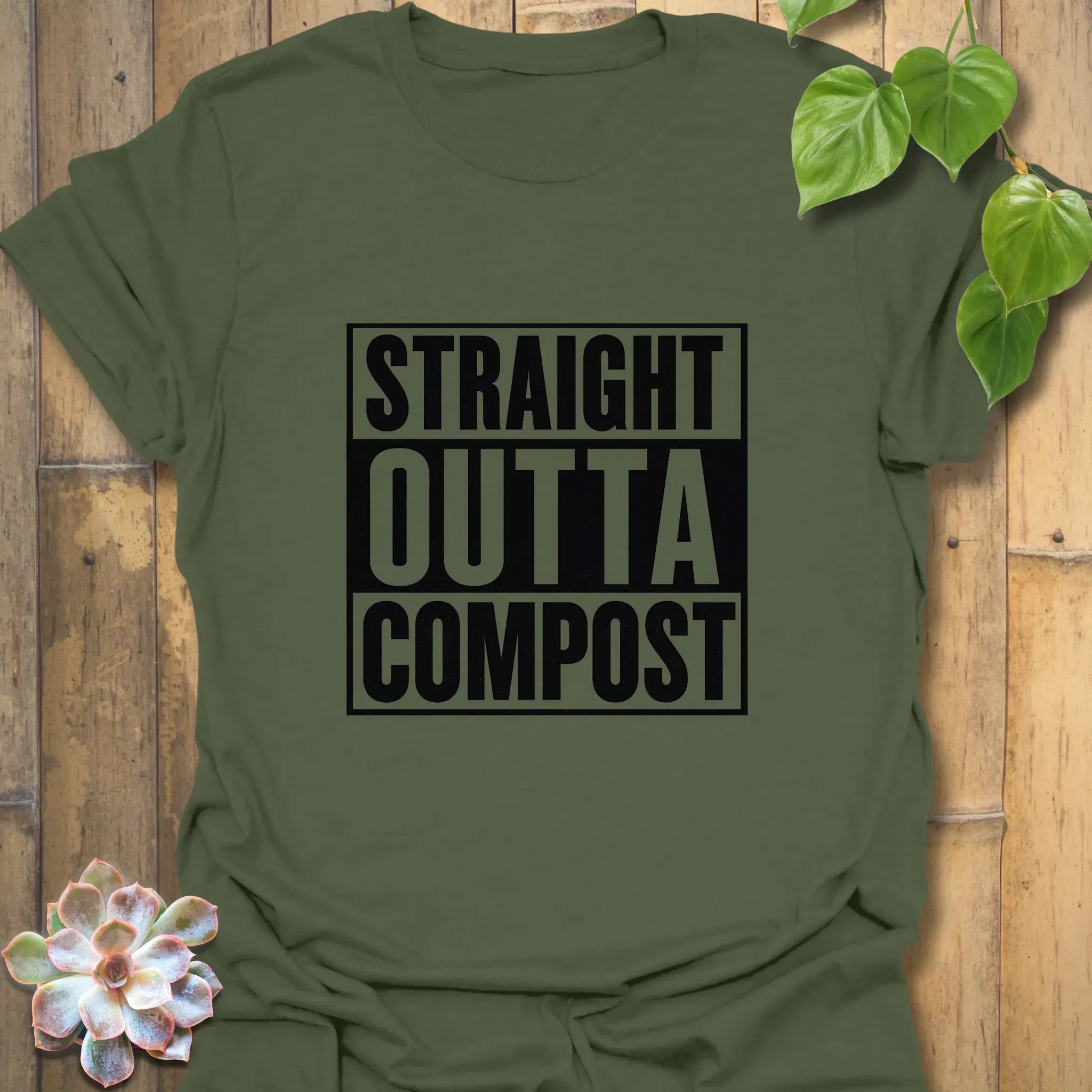 Straight Outta Compost T-shirt Military Green / S T-Shirt