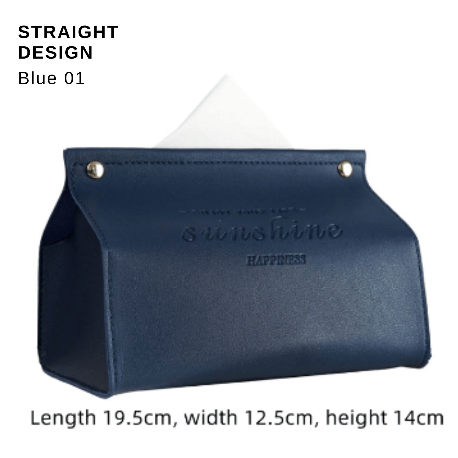 Stylish PU Tissue Box Holder | Curved and Straight Styles | Seven Colors blue01 Facial Tissue Holder