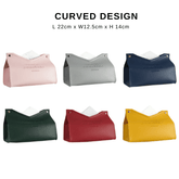 Stylish PU Tissue Box Holder | Curved and Straight Styles | Seven Colors Facial Tissue Holder