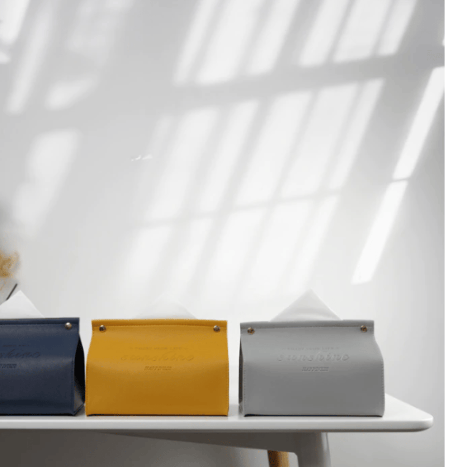 Stylish PU Tissue Box Holder | Curved and Straight Styles | Seven Colors Facial Tissue Holder