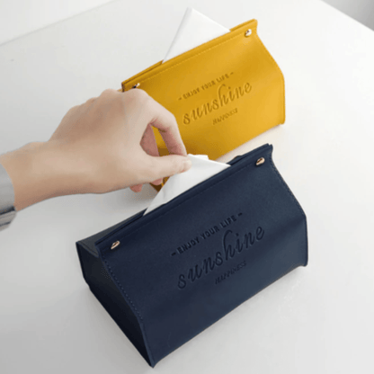 Stylish PU Tissue Box Holder | Curved and Straight Styles | Seven Colors Facial Tissue Holder