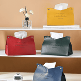 Stylish PU Tissue Box Holder | Curved and Straight Styles | Seven Colors Facial Tissue Holder
