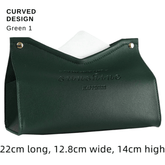 Stylish PU Tissue Box Holder | Curved and Straight Styles | Seven Colors green1 Facial Tissue Holder