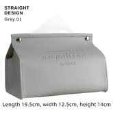 Stylish PU Tissue Box Holder | Curved and Straight Styles | Seven Colors grey01 Facial Tissue Holder