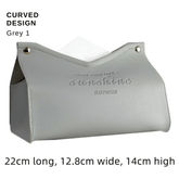 Stylish PU Tissue Box Holder | Curved and Straight Styles | Seven Colors grey1 Facial Tissue Holder