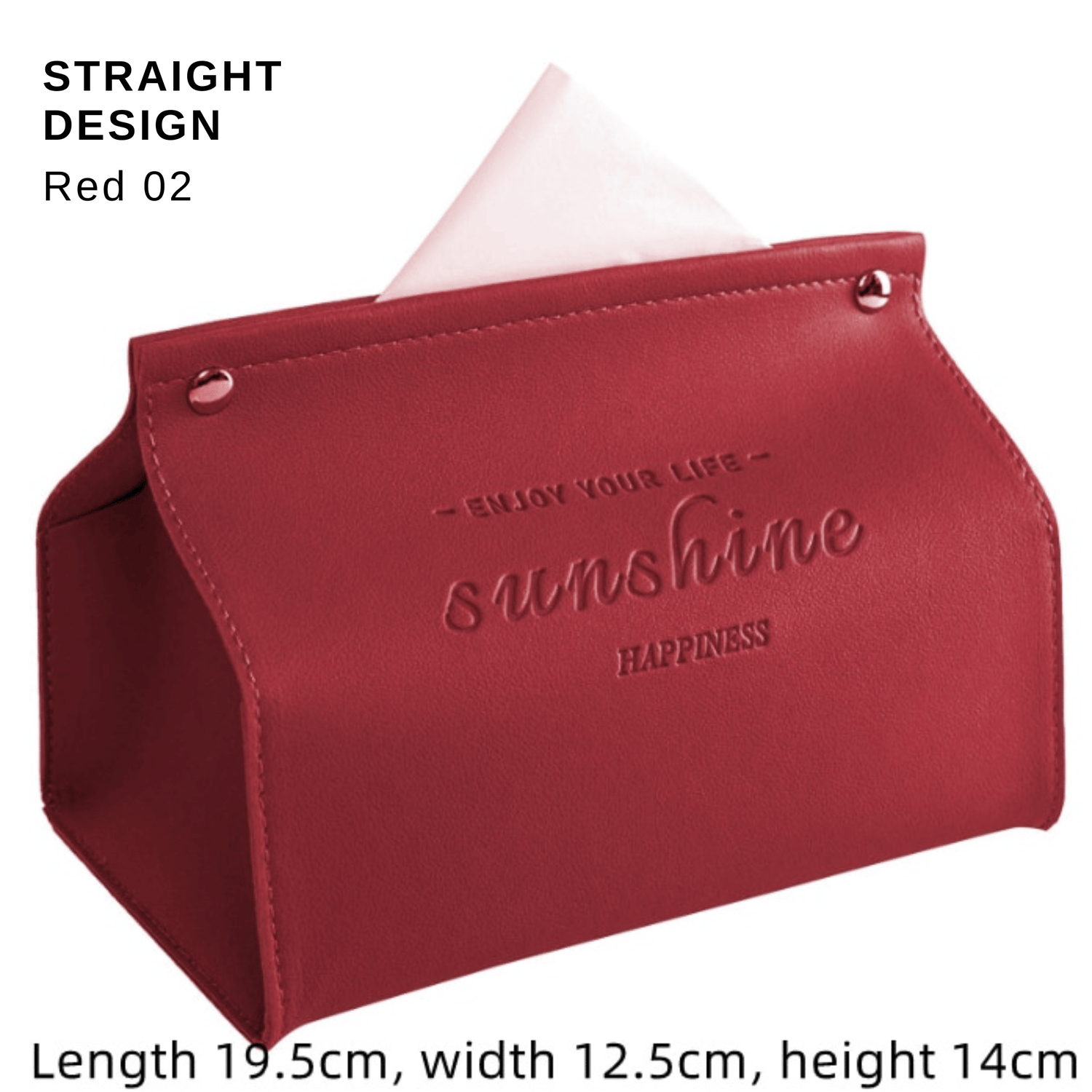 Stylish PU Tissue Box Holder | Curved and Straight Styles | Seven Colors red01 Facial Tissue Holder