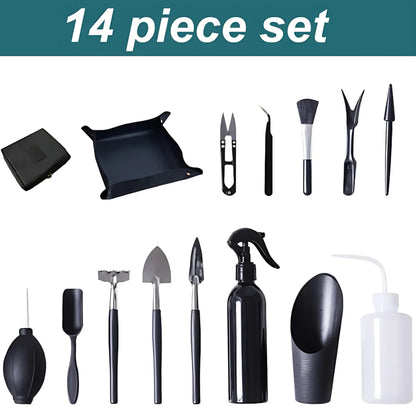 Succulent Tool Kit 14pcs set B black Gardening Tool