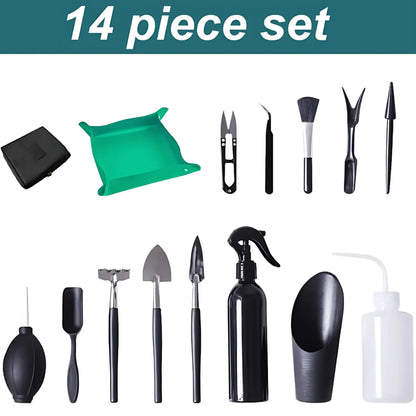 Succulent Tool Kit 14pcs set C Green Gardening Tool