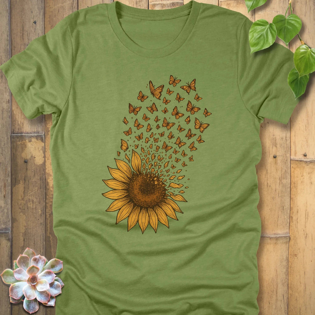 Sunflower Butterfly-T-shirt Size L- Available now - Clearance