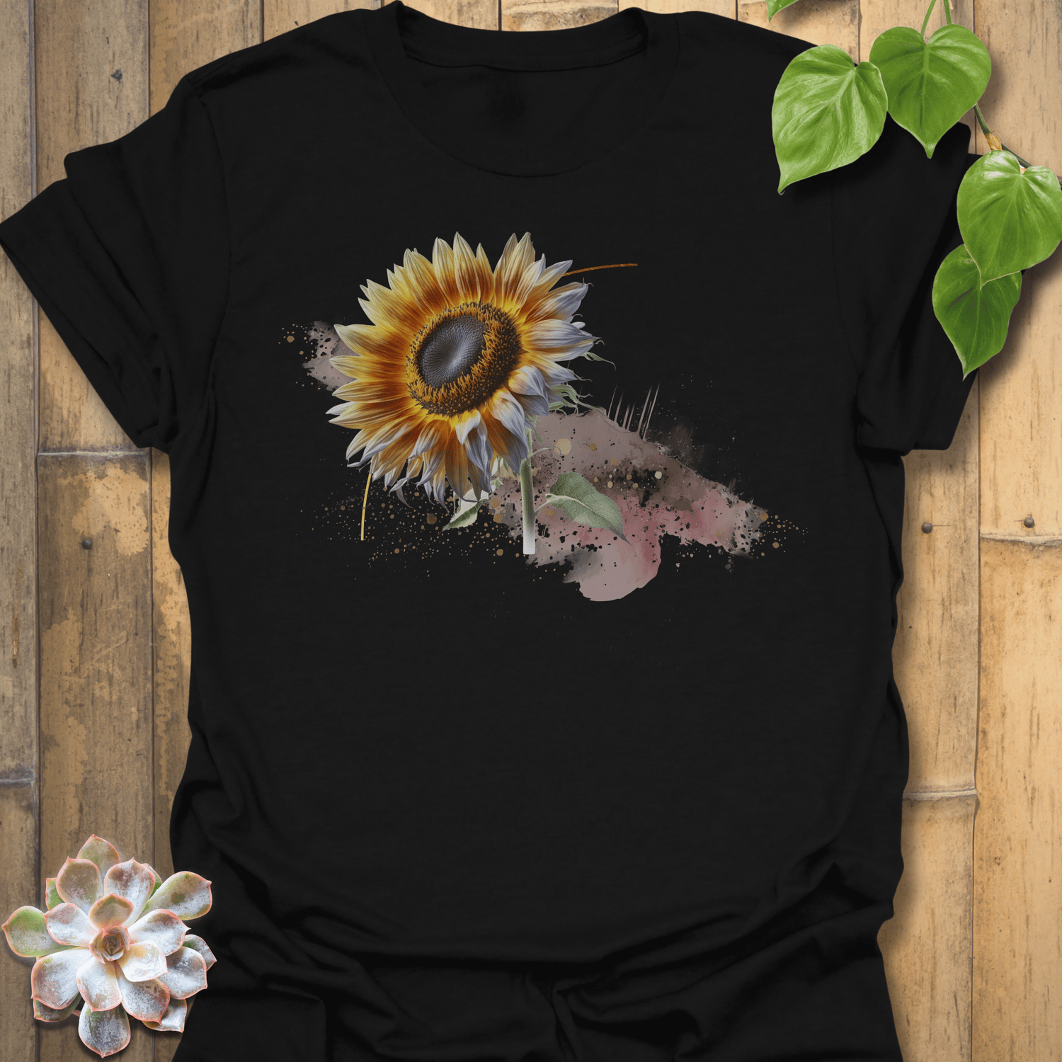 Sunflower Serenity T-shirt Black / S T-Shirt