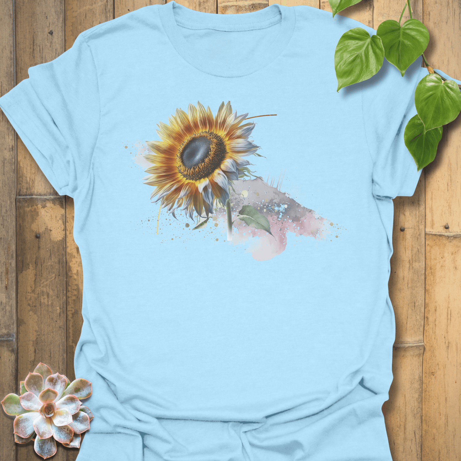 Sunflower Serenity T-shirt Light Blue / S T-Shirt
