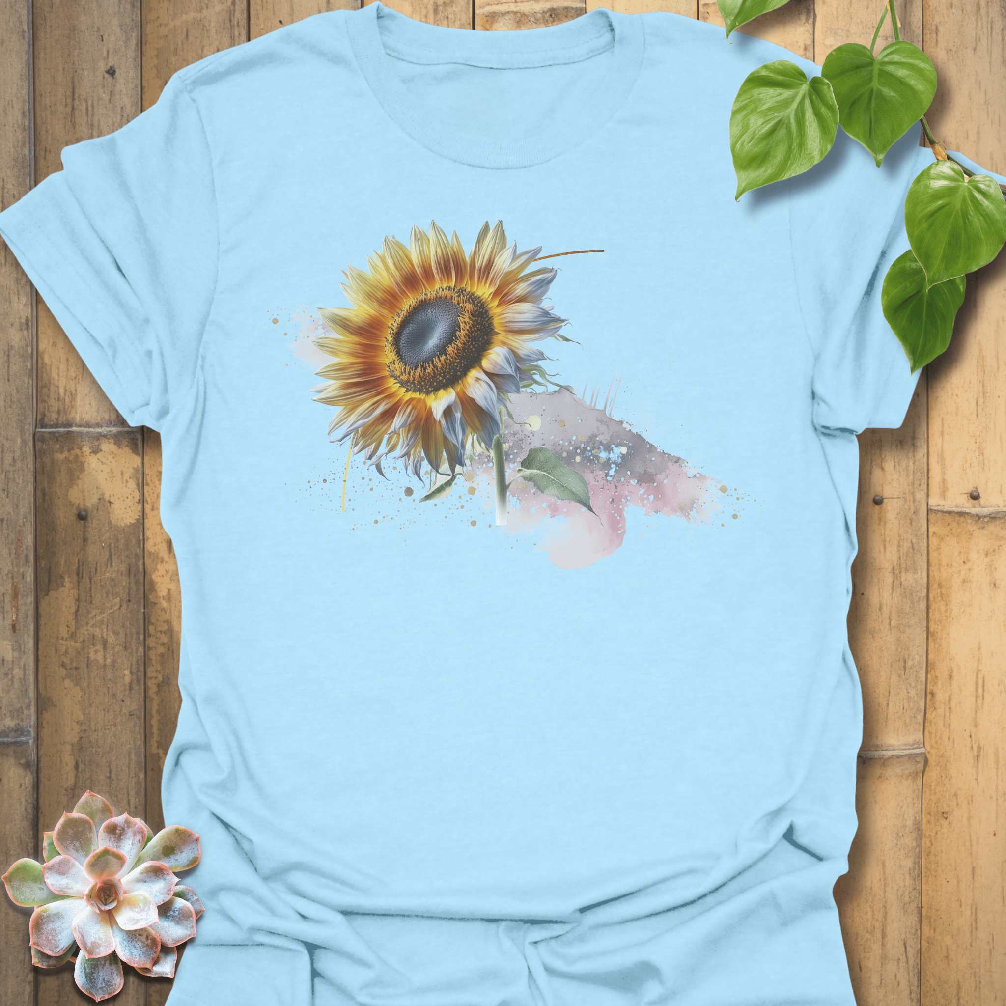 Sunflower Serenity T-shirt Light Blue / S T-Shirt