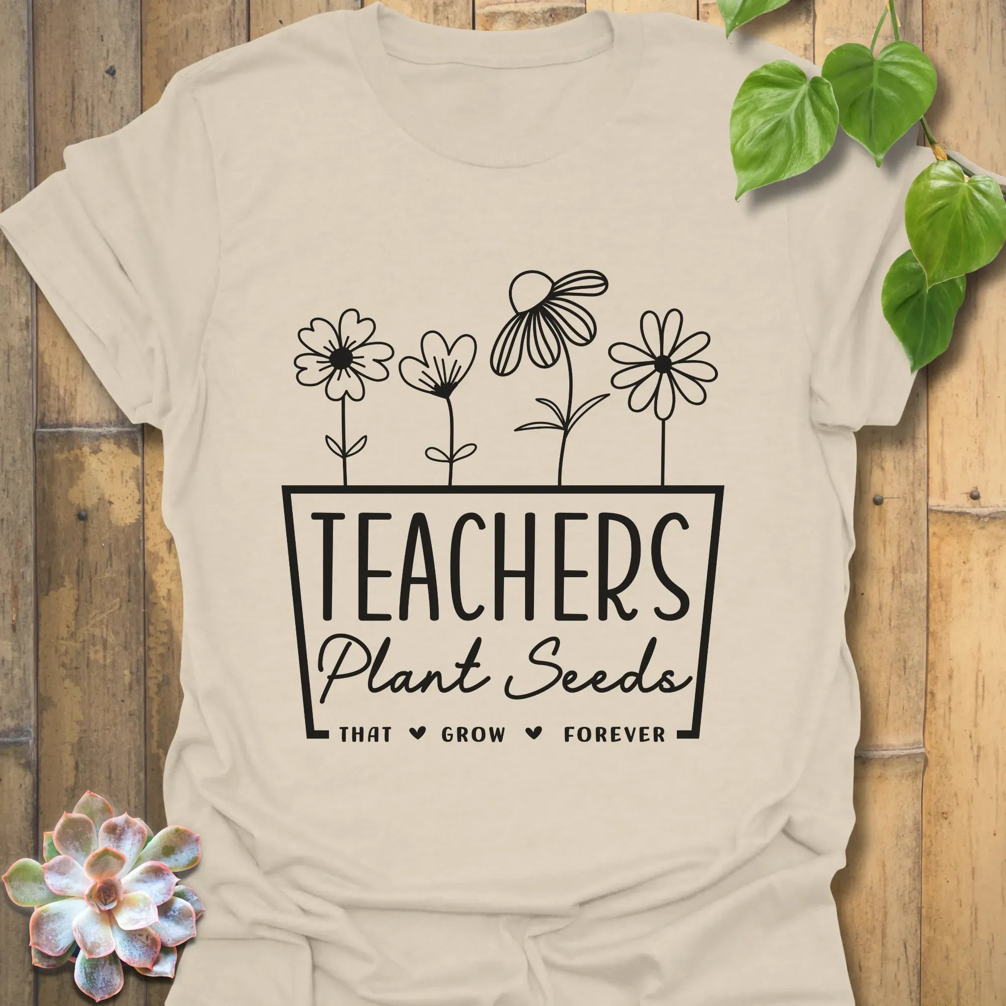 Teachers Plant Seeds T-shirt Natural / S T-Shirt