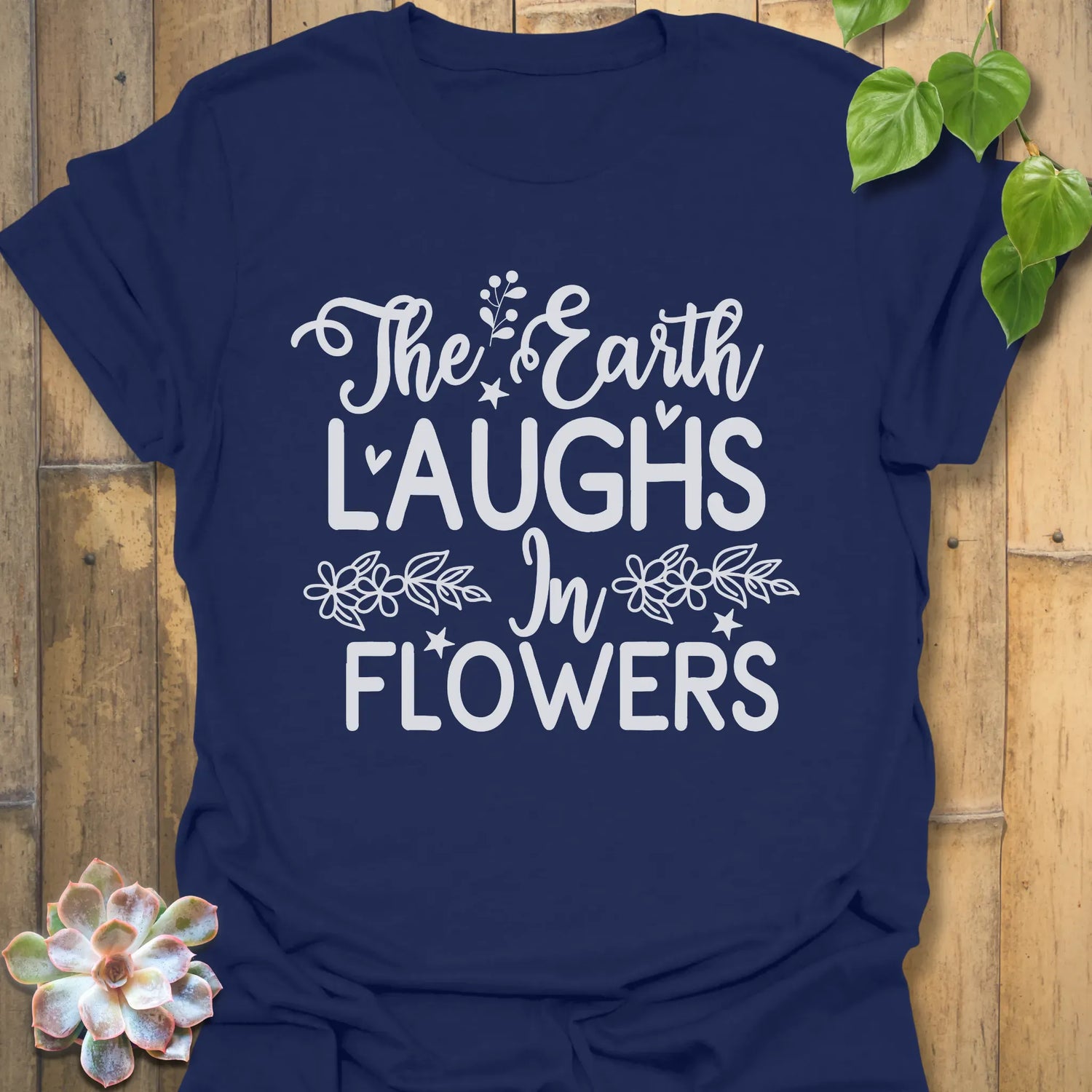 The Earth Laughs T-shirt Navy / S T-Shirt
