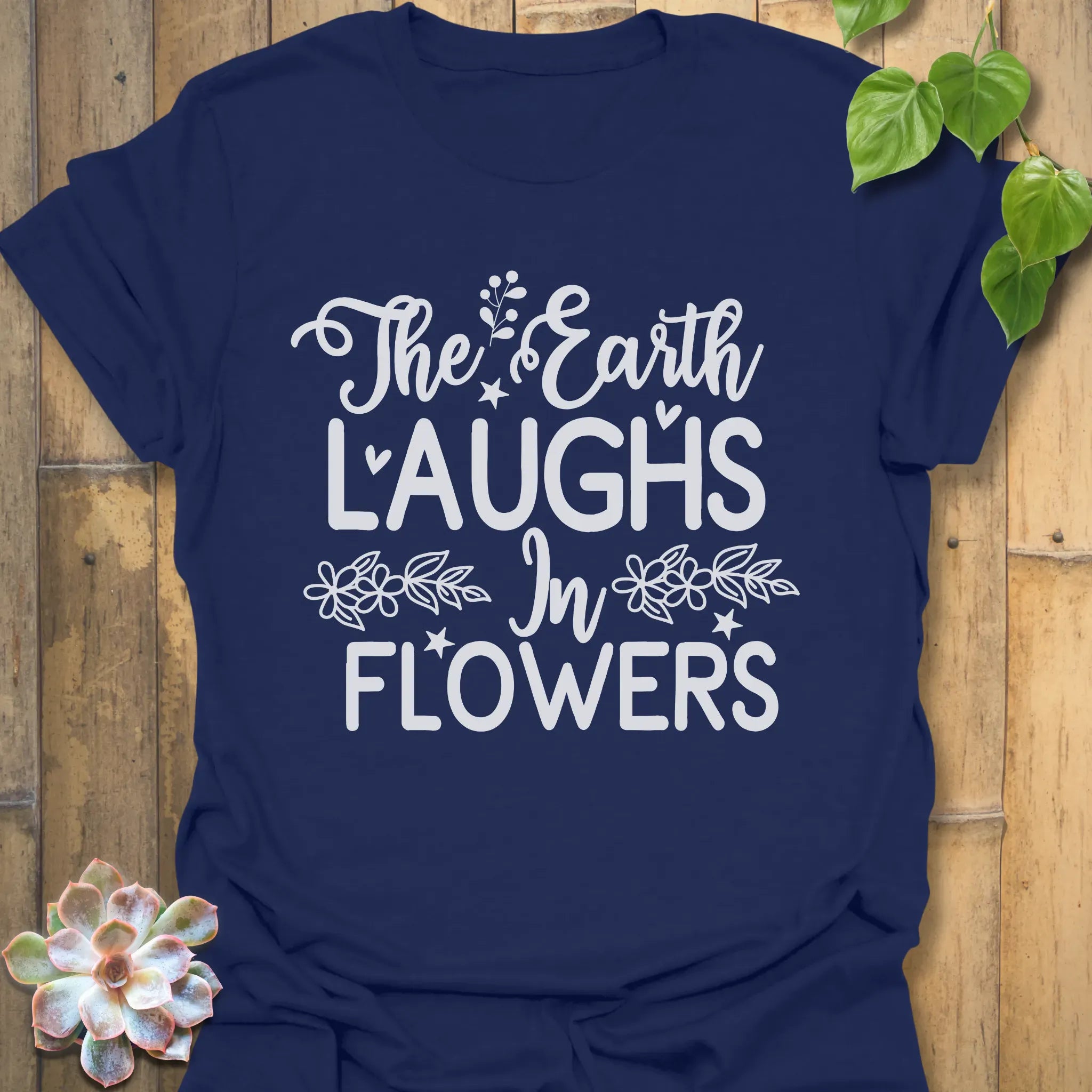 The Earth Laughs T-shirt Navy / S T-Shirt