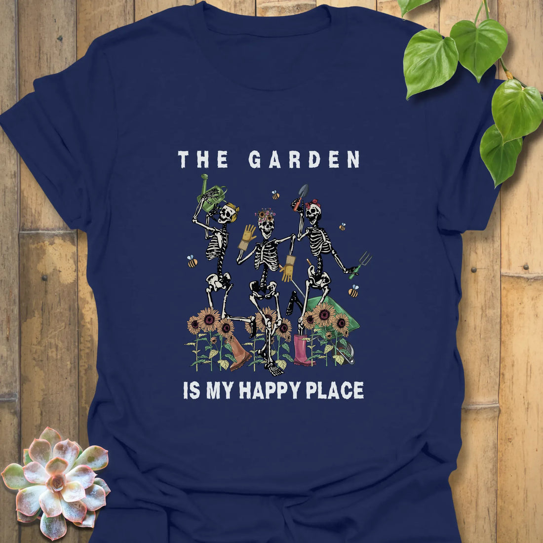 The Garden Is My Happy Place T-shirt Navy / S T-Shirt