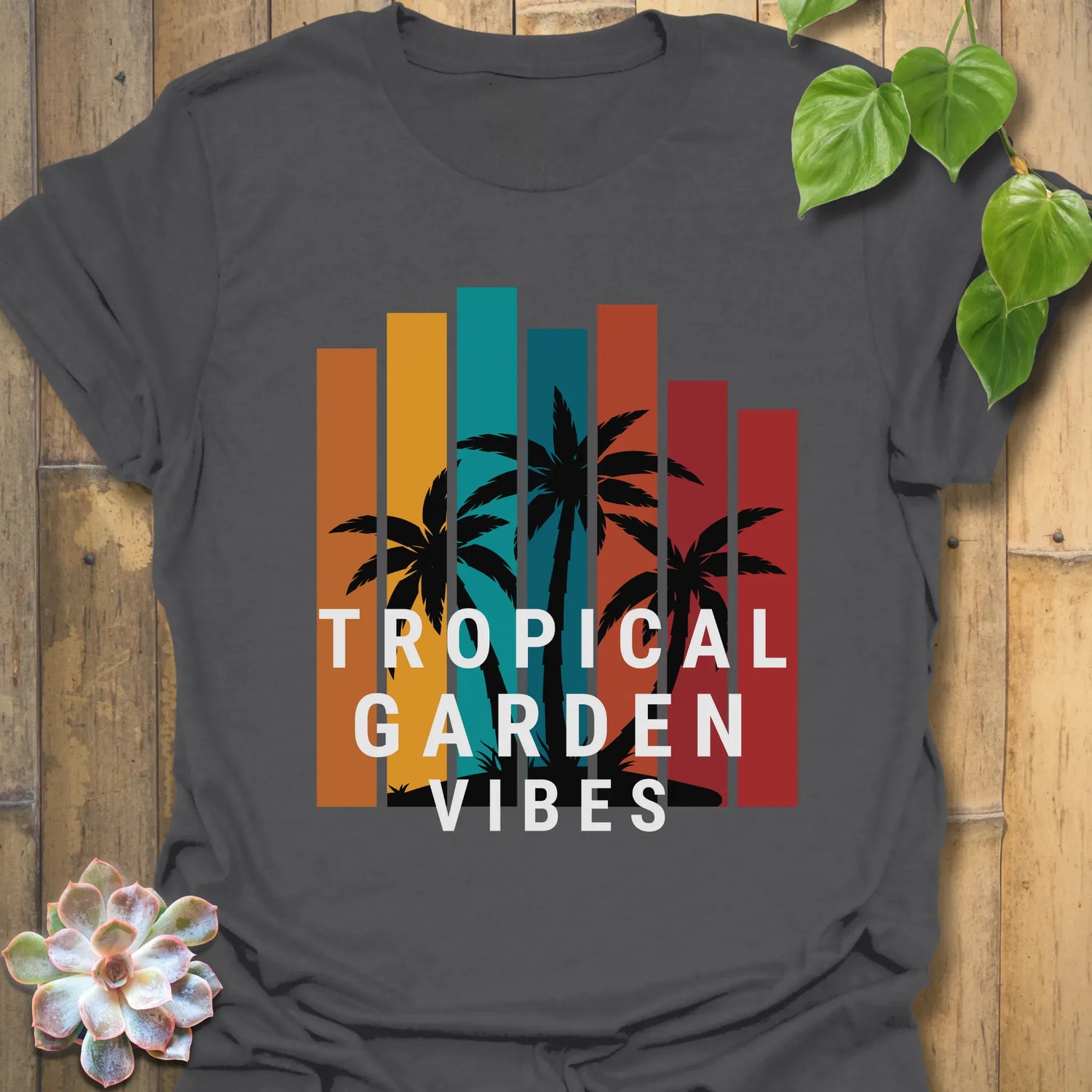 Tropical Garden Vibes T-shirt Charcoal / S T-Shirt