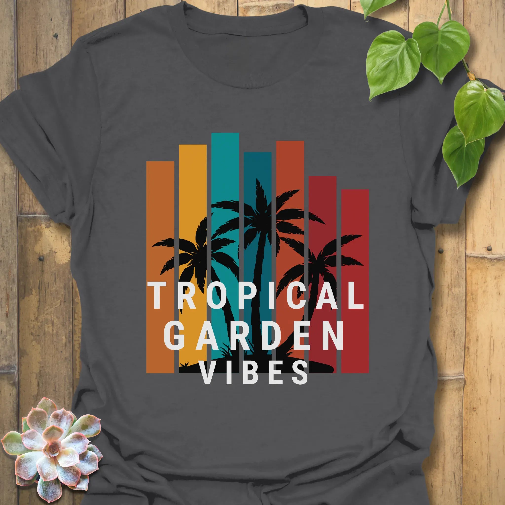 Tropical Garden Vibes T-shirt Charcoal / S T-Shirt