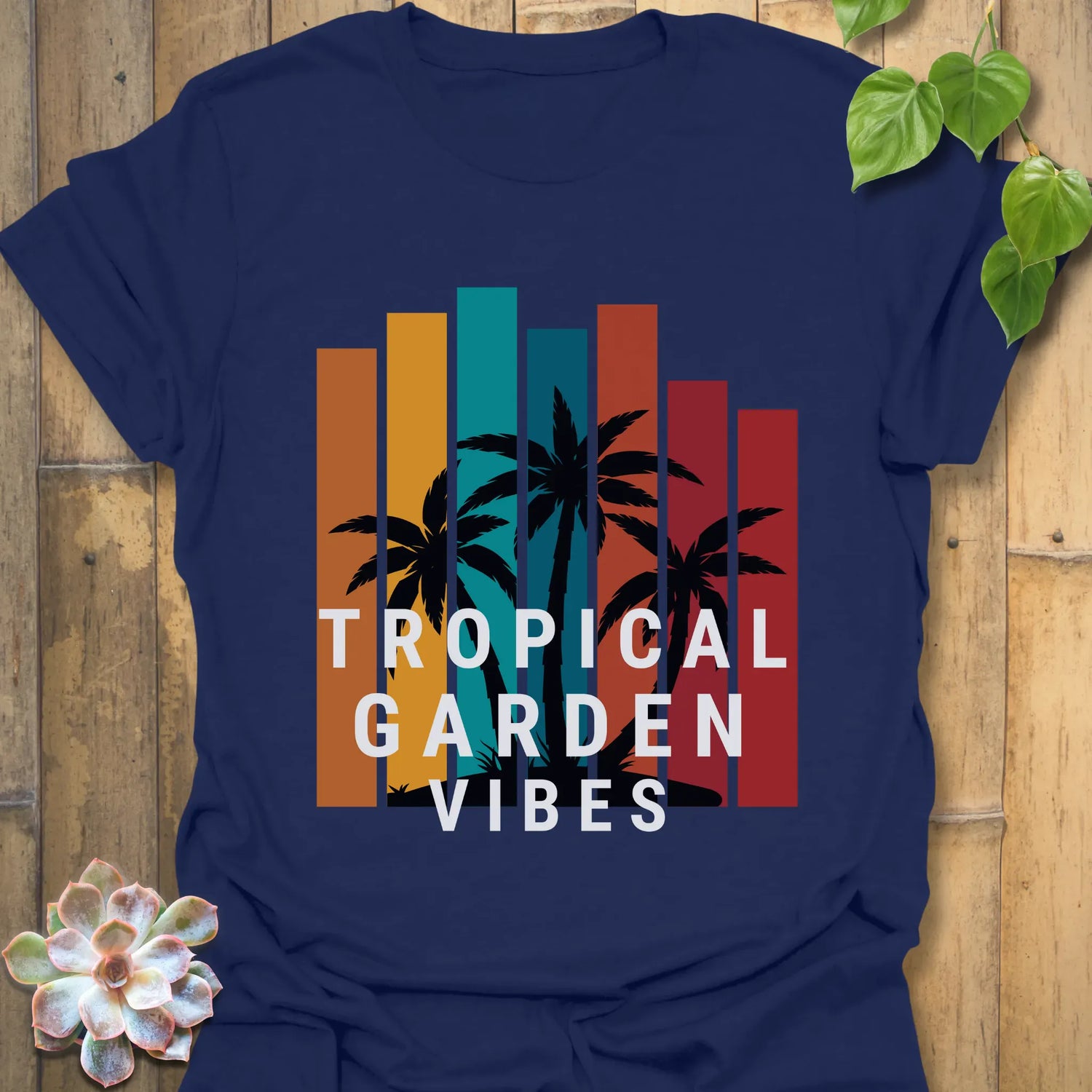 Tropical Garden Vibes T-shirt Navy / S T-Shirt