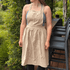 Vintage Cotton Cross-Back Bib Apron with Pockets – Oatmeal apron