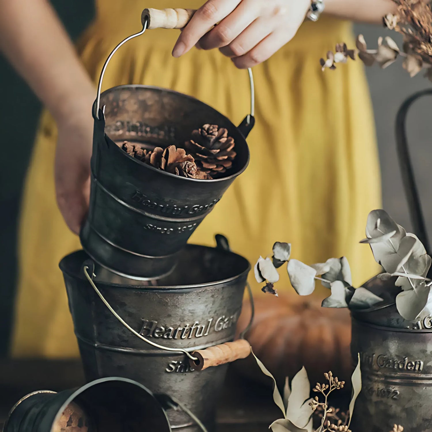 Vintage Iron Bucket Iron Bucket