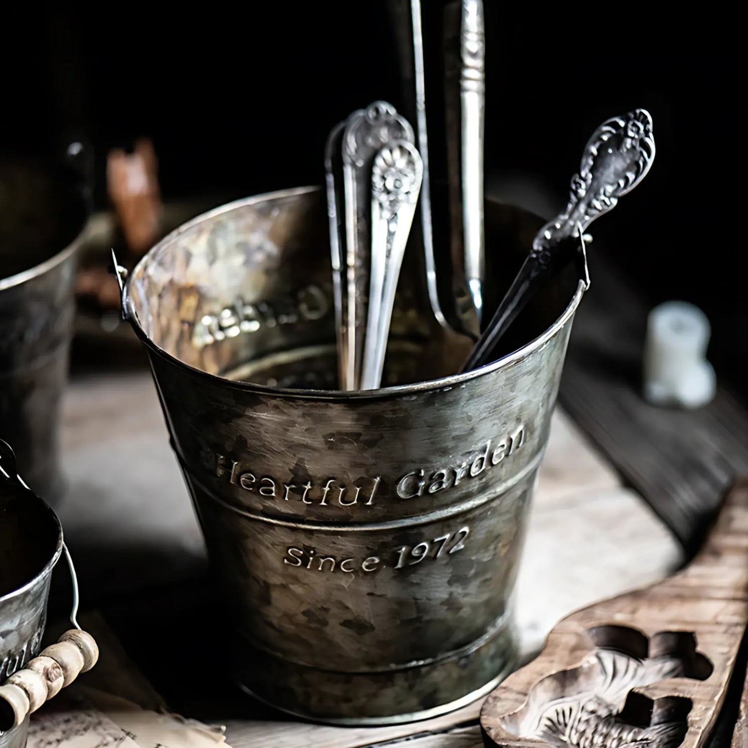 Vintage Iron Bucket Iron Bucket