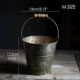Vintage Iron Bucket Medium Iron Bucket