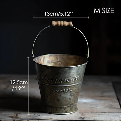 Vintage Iron Bucket Medium Iron Bucket