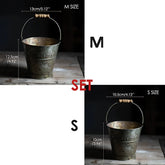 Vintage Iron Bucket Small & Medium Set Iron Bucket