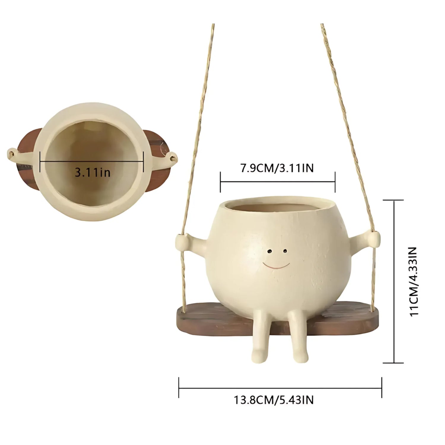 Wall Planter - Resin Swing Face Pot for Creative Garden Decor Plant Pot