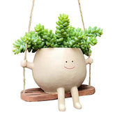Wall Planter - Resin Swing Face Pot for Creative Garden Decor Plant Pot